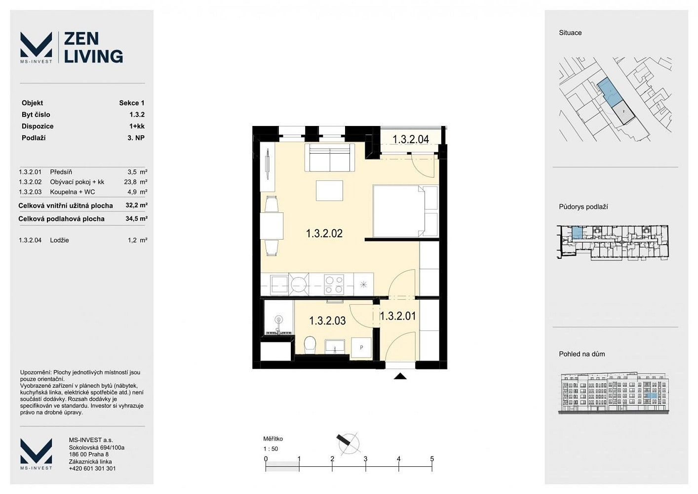 Byt 1+kk · 35 m² · Praha - Libeň, okres Praha 8, Hlavní město Praha - 4