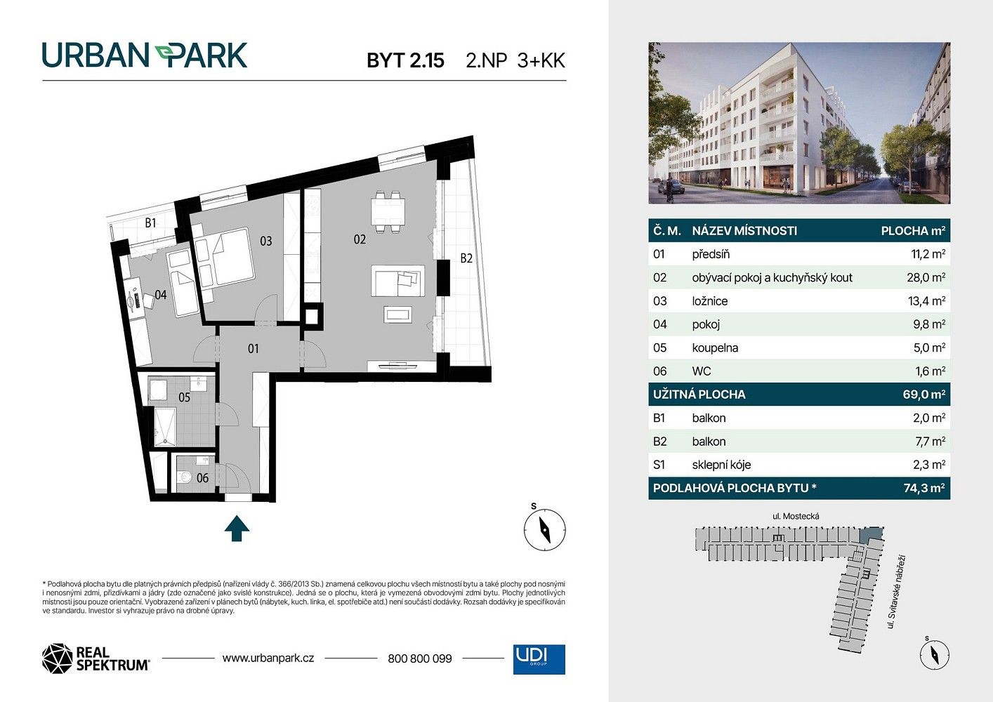 Byt 3+kk · 74 m² · Brno - Husovice - 3