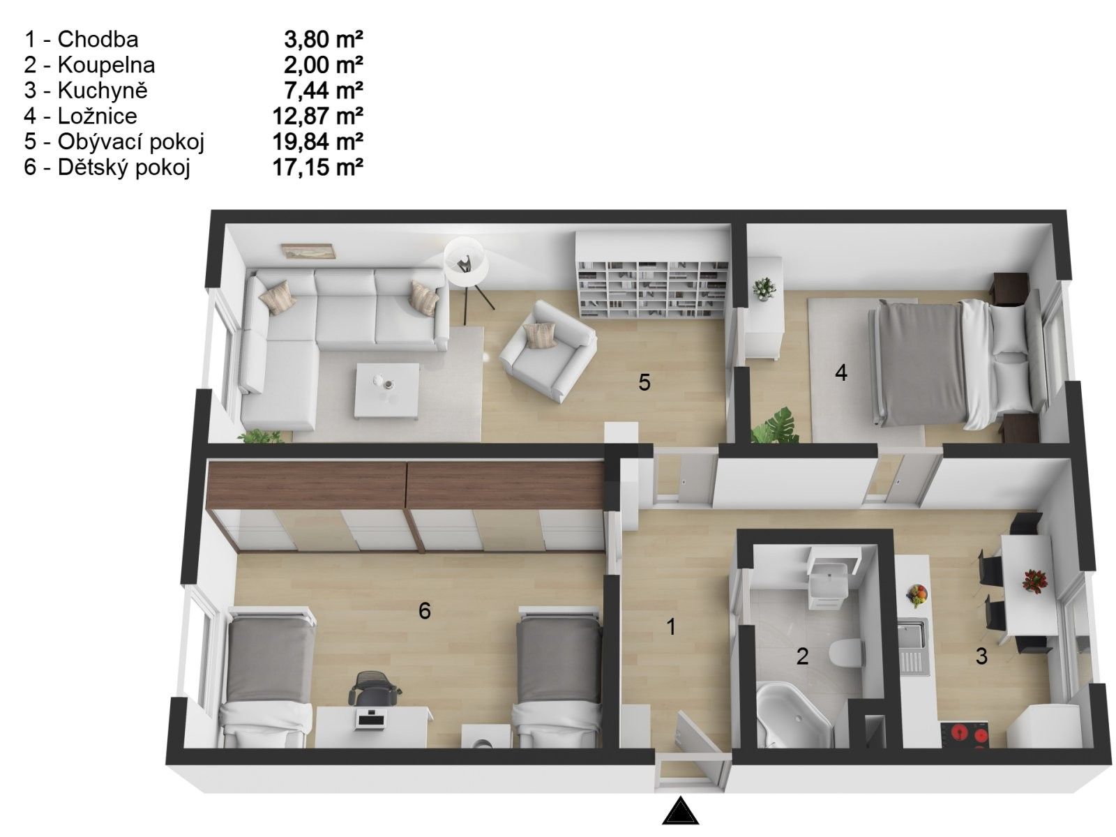 3+1, Marie Pujmanové 278, Trutnov Kryblice, 64 m² - 2