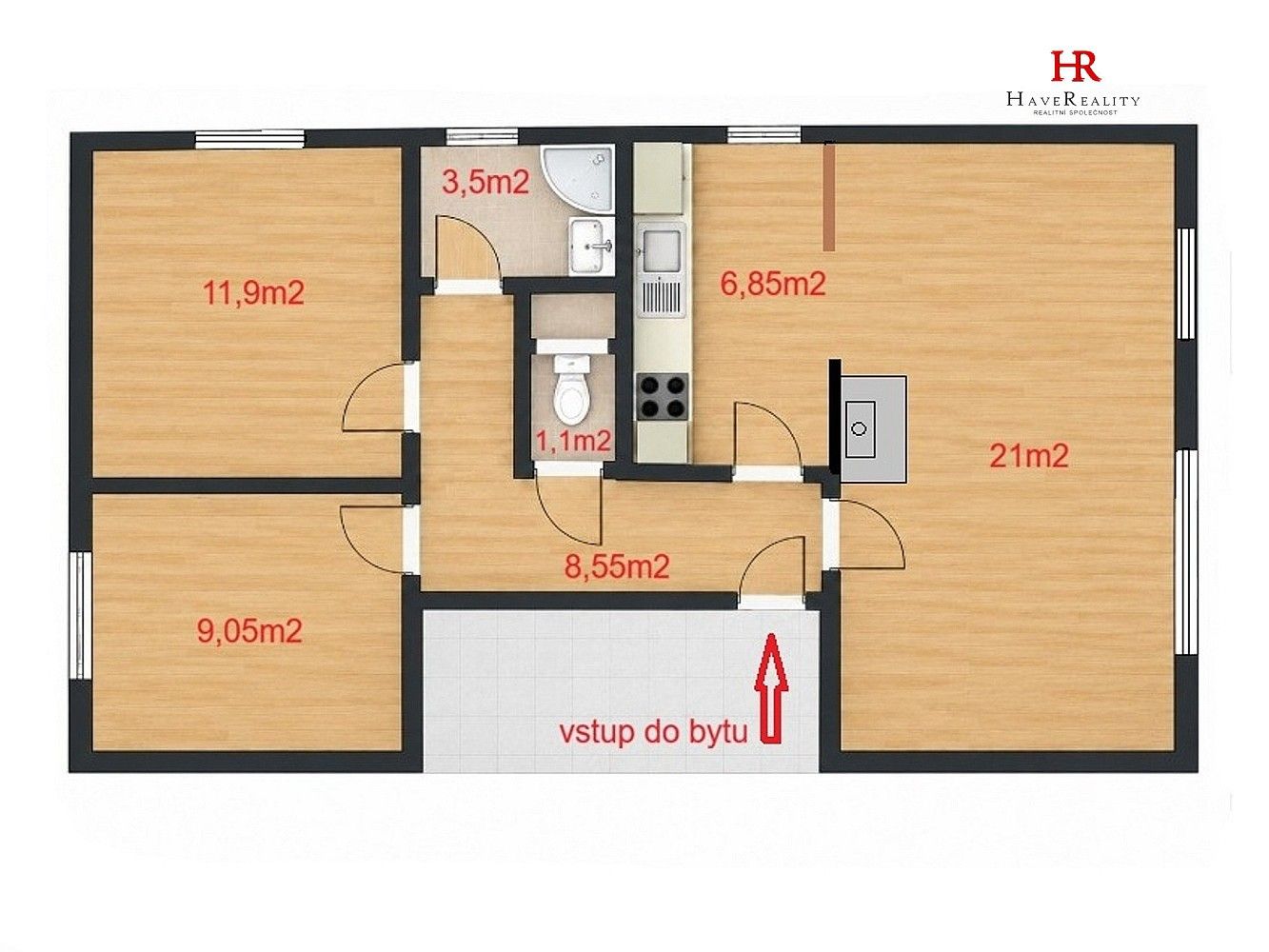 Byt 3+1 · 67 m² · Malostranská, Jankov, okres Benešov - 4