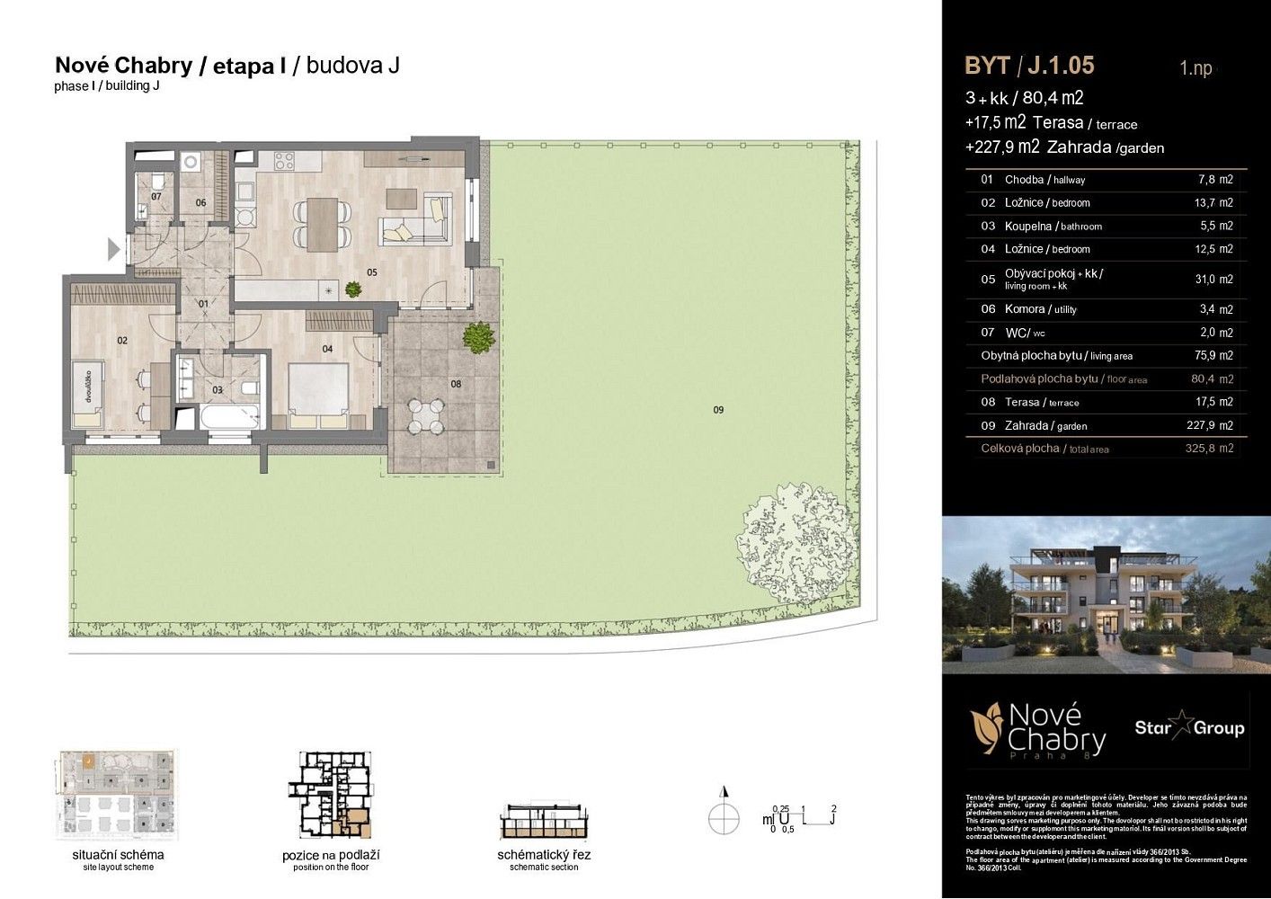 3+kk, Vernéřovská, Praha 8 - Dolní Chabry, 80 m² - 2