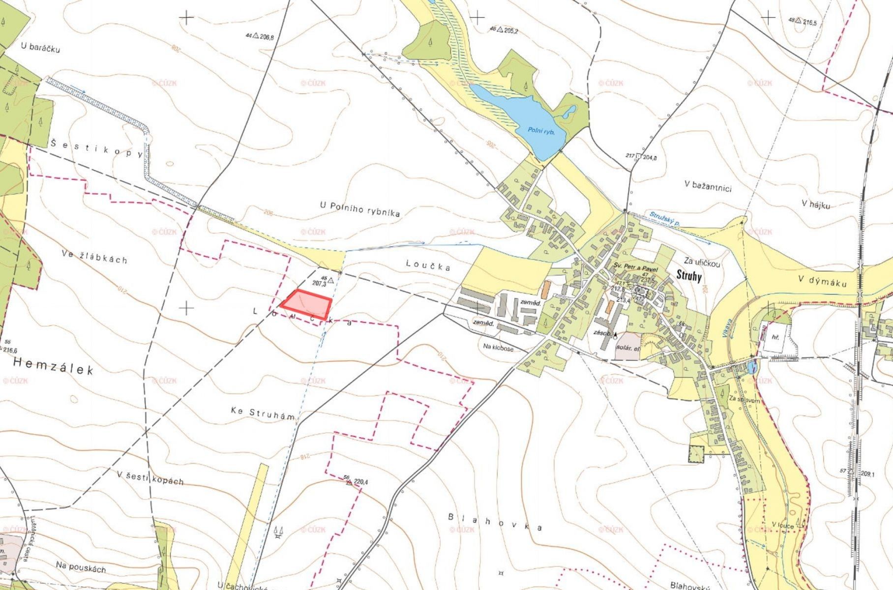 Prodej zemědělský pozemek - Struhy, Čachovice