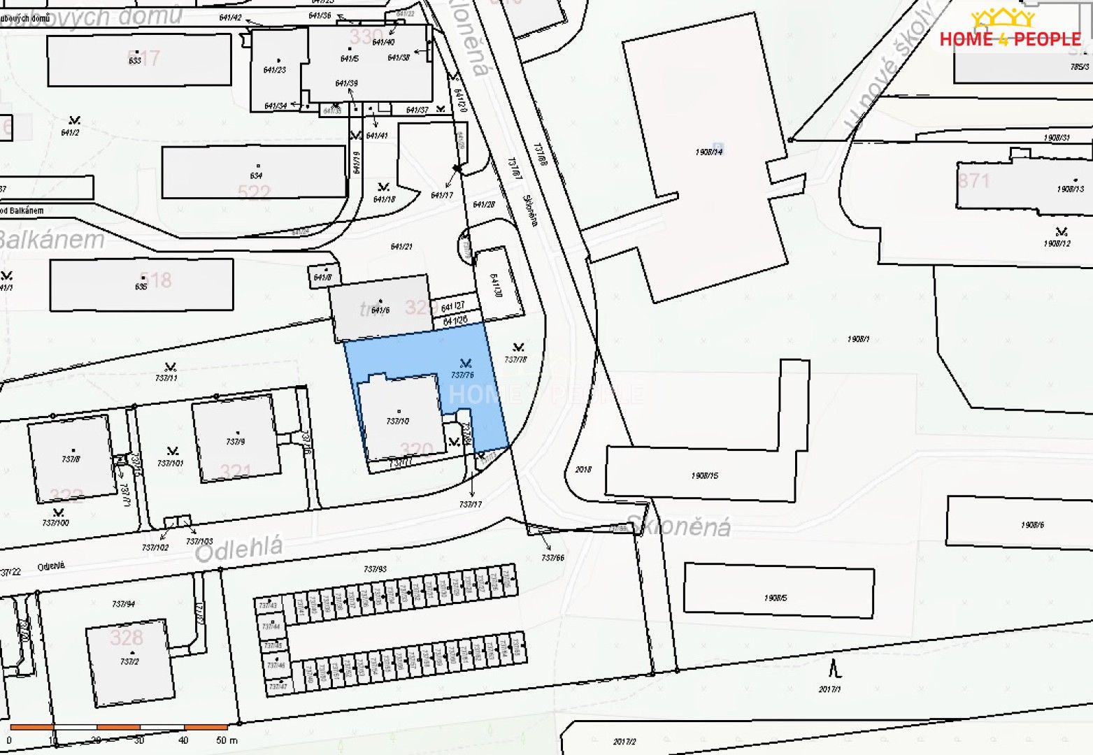 Prodej pozemek - Skloněná, Praha, 526 m²