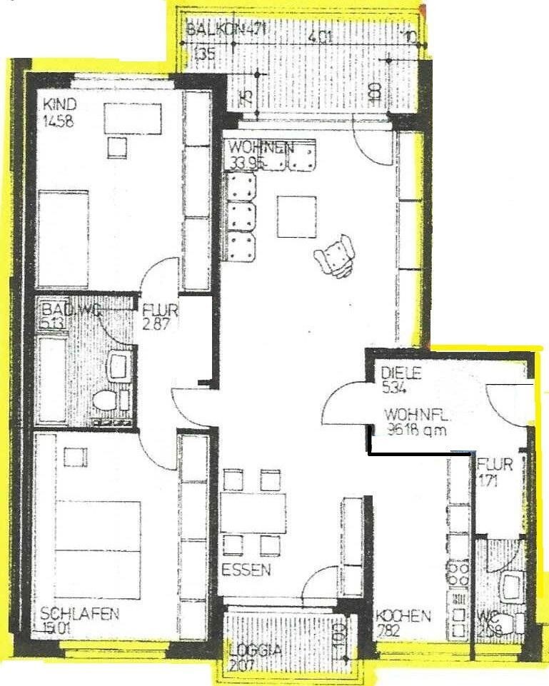 3+1, , Severní Porýní-Vestfálsko, 97 m² - 2