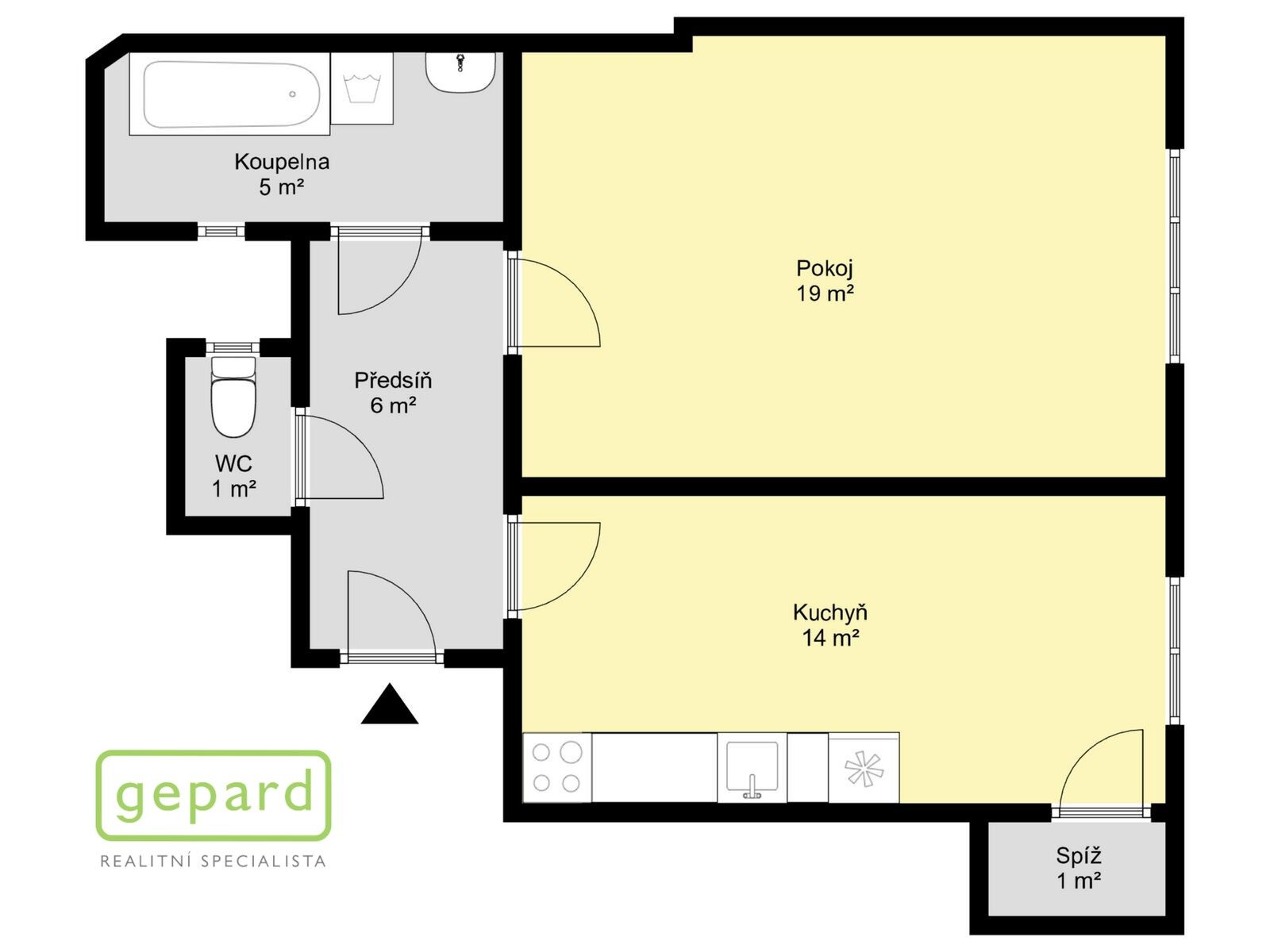 2+kk, Osadní, Praha Holešovice, 46 m² - 2