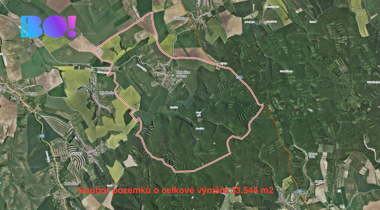 Zemědělské pozemky, Kobeřice u Brna, 33 544 m²