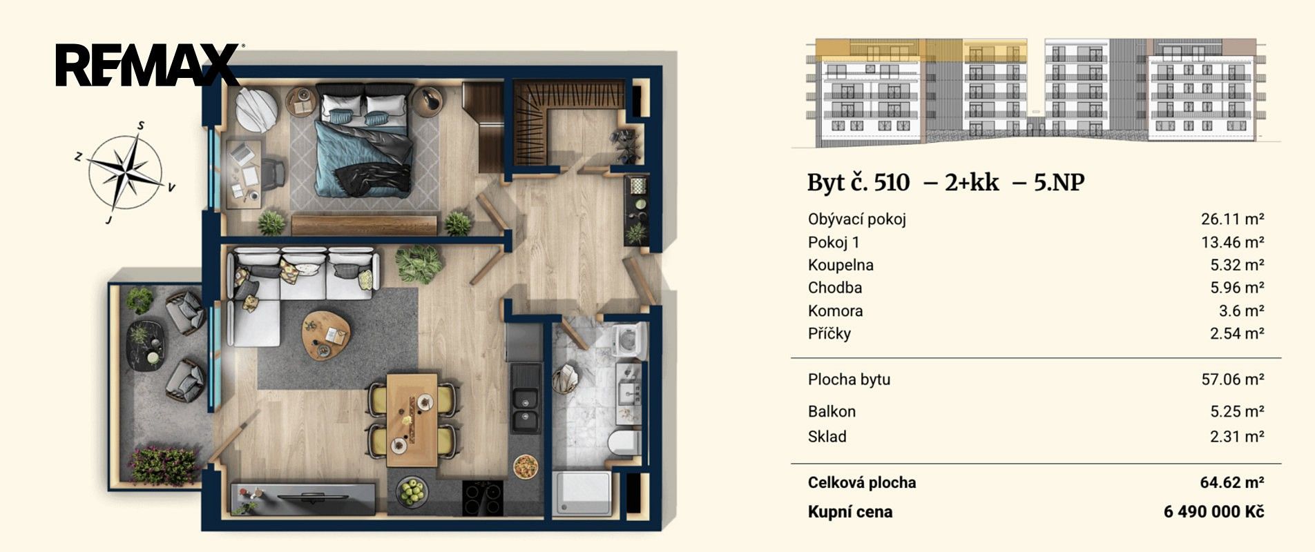 Prodej byt 2+kk - Plzeň - Severní Předměstí, okres Plzeň-město, Plzeňský kraj, 57 m² - 5