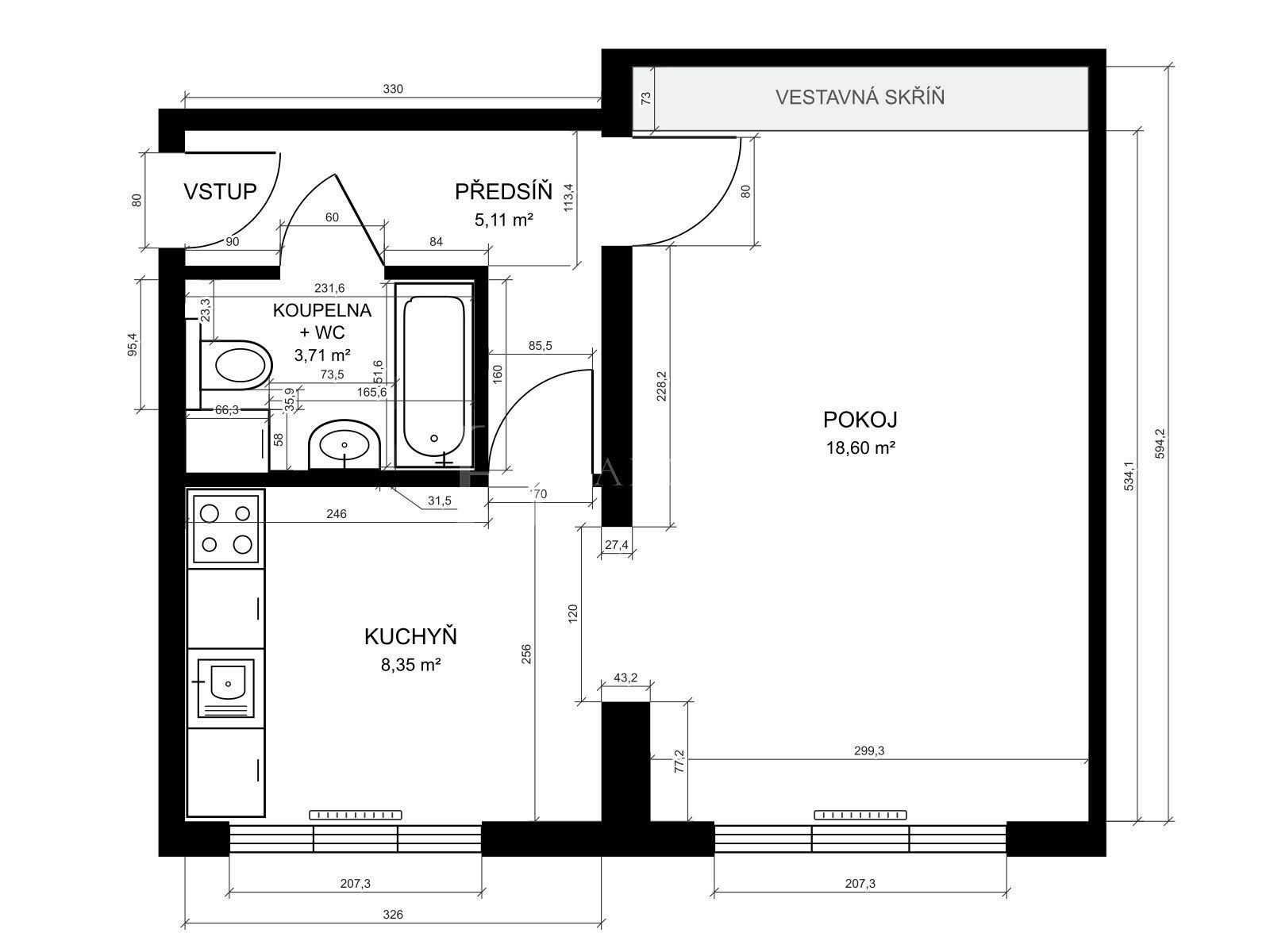 Byt 1+1 · 38 m² · Kovářská, Praha - 3
