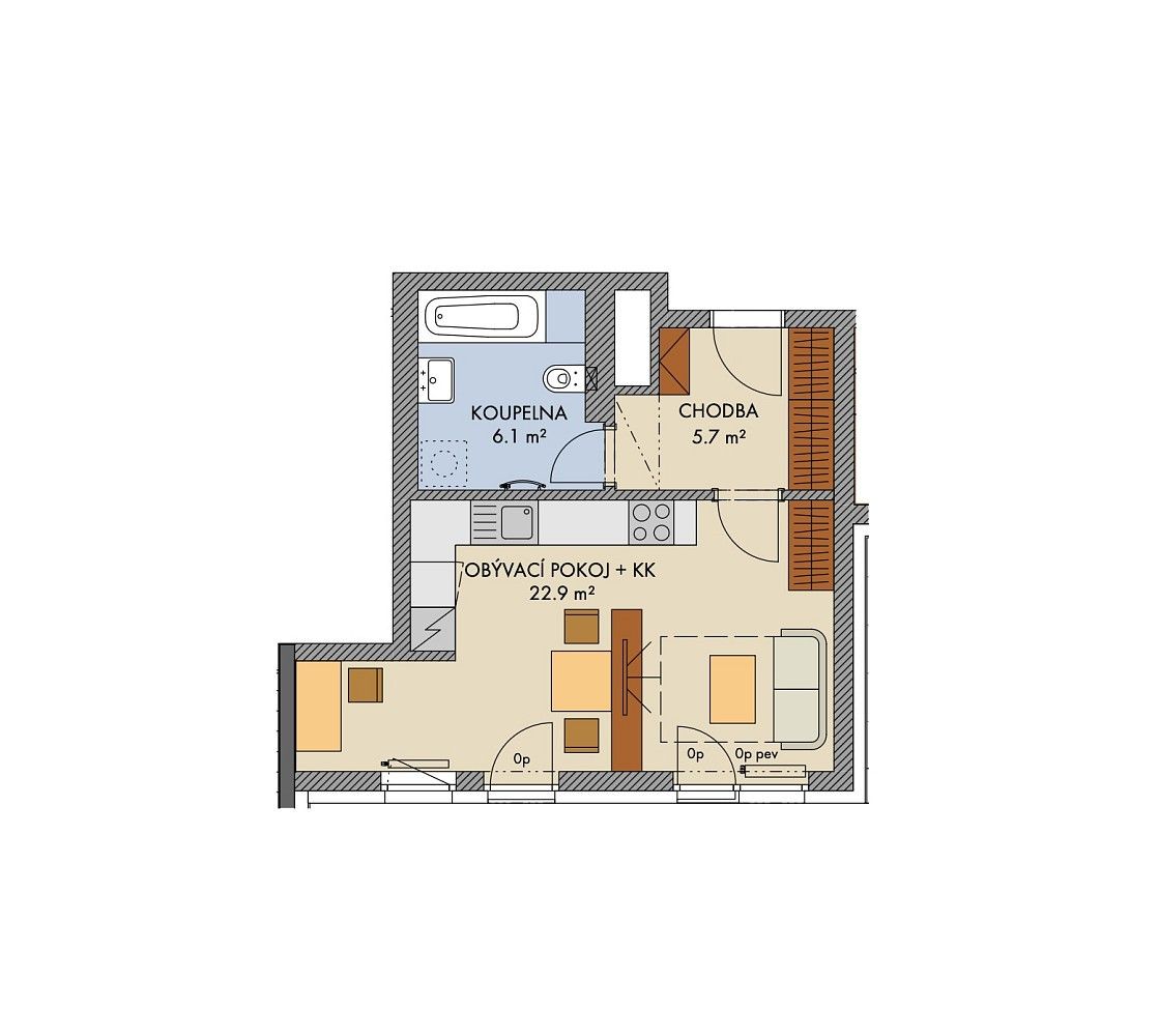 1+kk, Praha - Dolní Měcholupy, okres Praha 15, Hlavní město Praha, 36 m² - 2