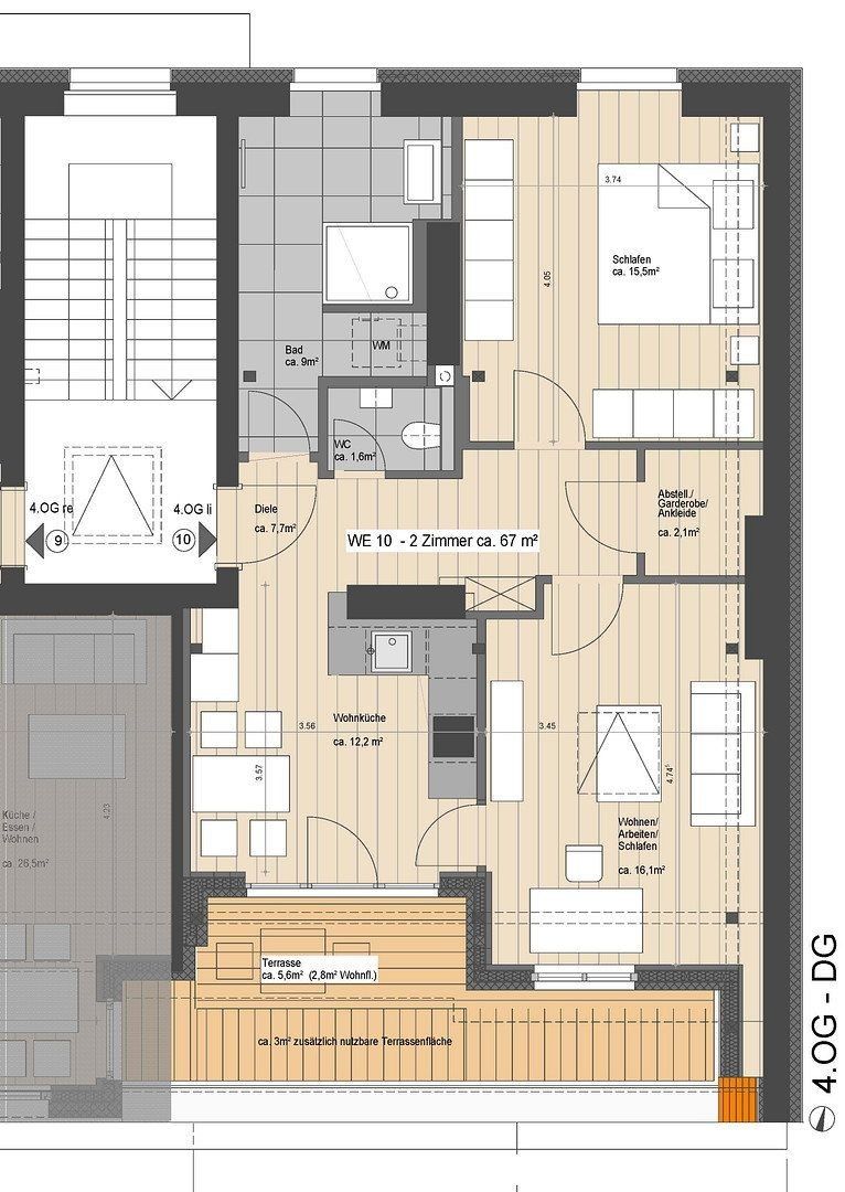 2+kk, Walderseestraße 29 Berlin Wedding Berlin 13407, 67 m² - 2