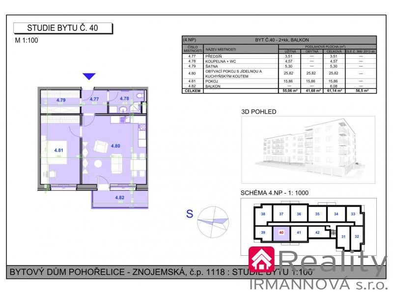 2+kk, Znojemská, Pohořelice, 61 m² - 2