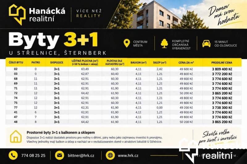 Prodej byt 3+1 - U Střelnice , Šternberk, 61 m² - 2