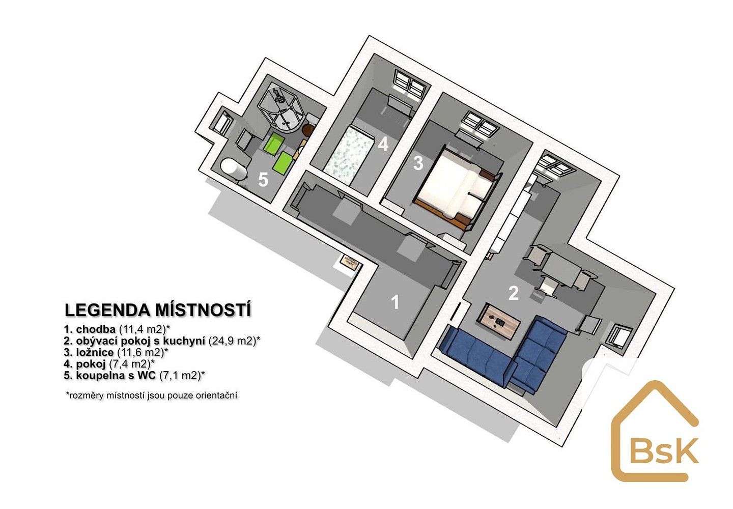 3+kk, Na Hutích, Jablonec nad Nisou, 68 m² - 2