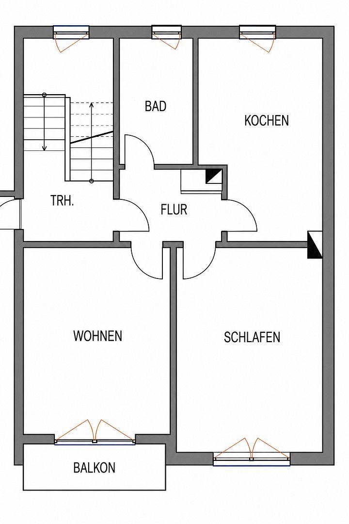 2+1, Hahnenbachstraße 58, , Porýní-Falc, 60 m² - 1