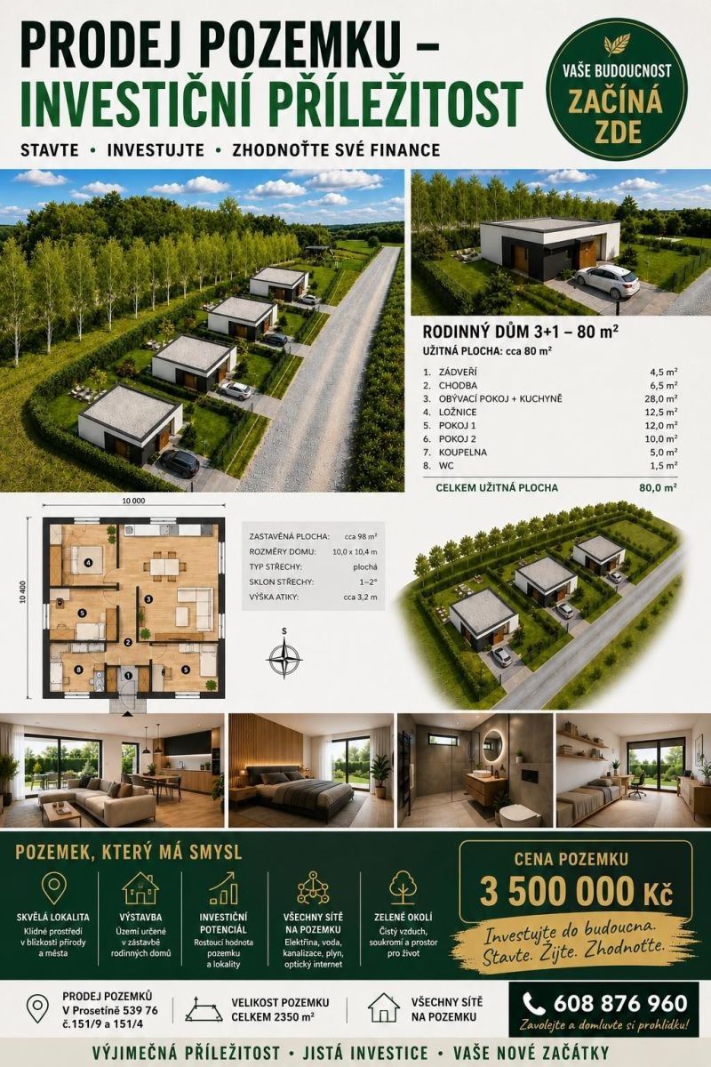 Pozemky pro bydlení, Prosetín - Prosetín u Hlinska, Pardubický kraj - 1