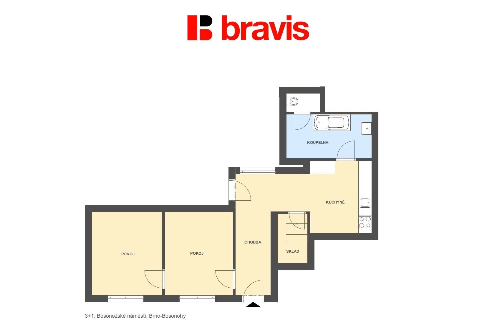 2+1, Bosonožské náměstí 54, Brno Bosonohy, 98 m² - 2