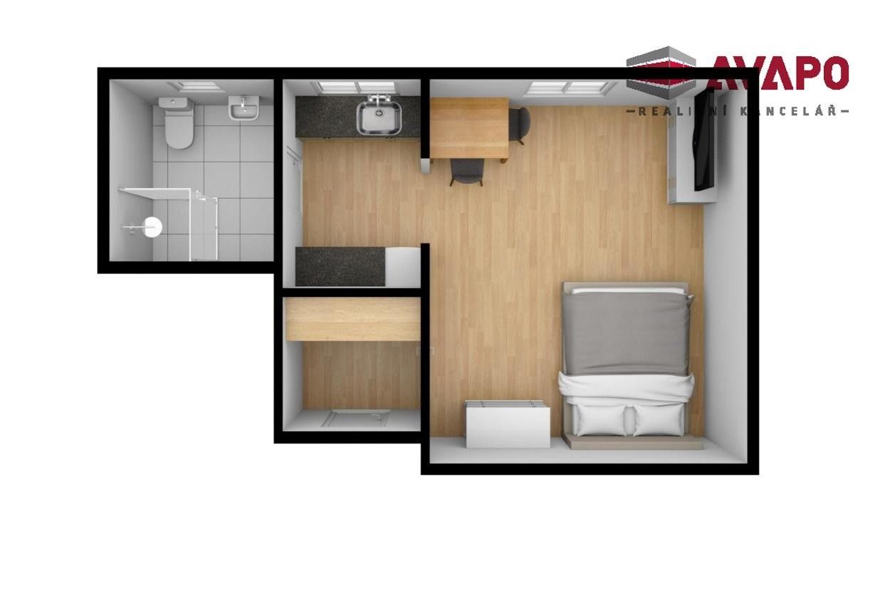 Pronájem byt 1+kk - Na Valech, Opava, 25 m²