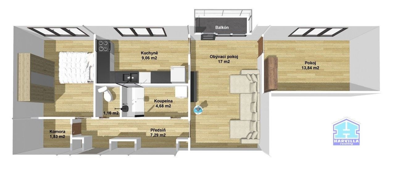 Prodej byt 3+1 - Wolkerova 441, Planá, 66 m²