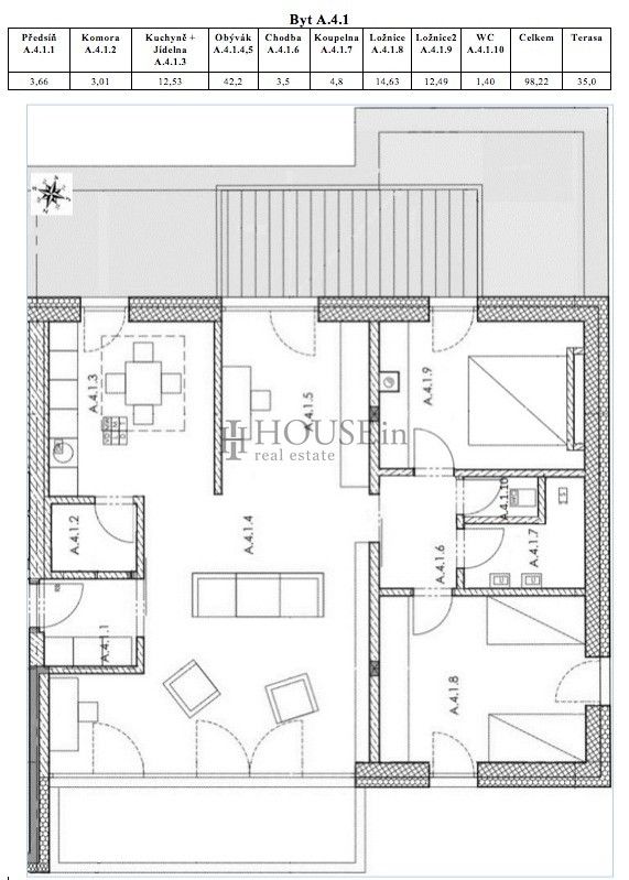 Byt 3+kk · 98 m² · Na vysoké I, Praha - 4