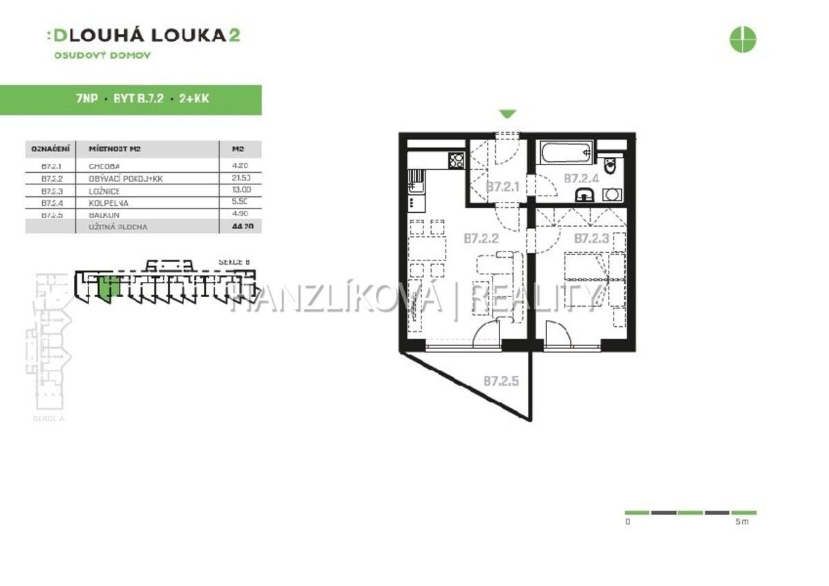 Pronájem byt 2+kk - Volejbalistů, České Budějovice, 44 m²