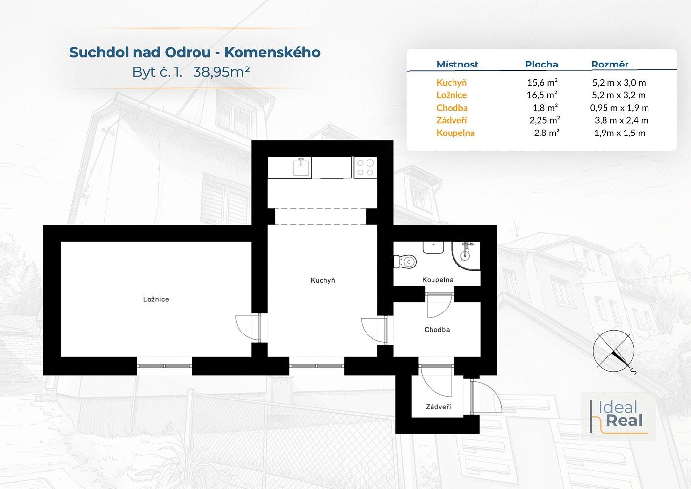 Byt 1+1 · 39 m² · Suchdol nad Odrou, okres Nový Jičín, Moravskoslezský kraj - 2