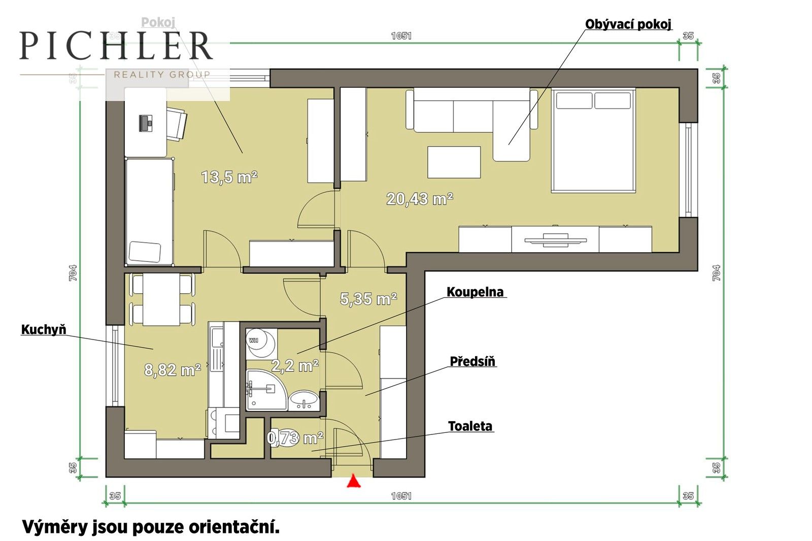 Byt 2+1 · 56 m² · Skalníkova, Mariánské Lázně Úšovice - 3