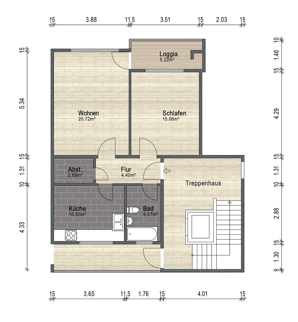 2+1, Bremen Gröpelingen Bremen 28237, 62 m² - 2