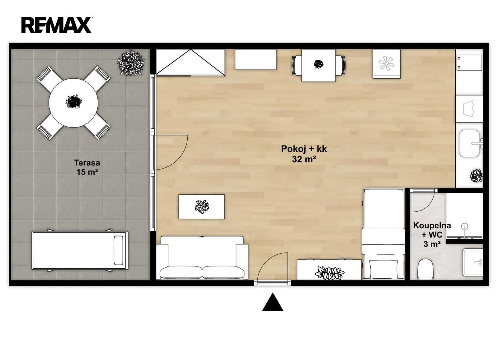Byt 1+kk, 35 m²