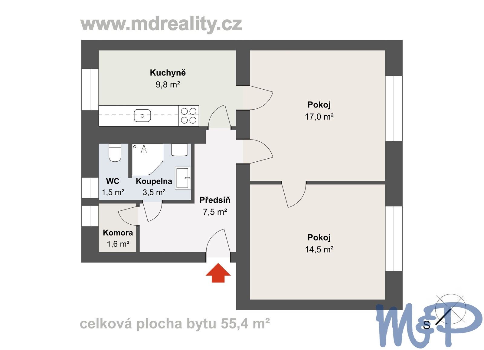 Byt 2+1 · 55 m² · Riegrova, Jihlava - 2