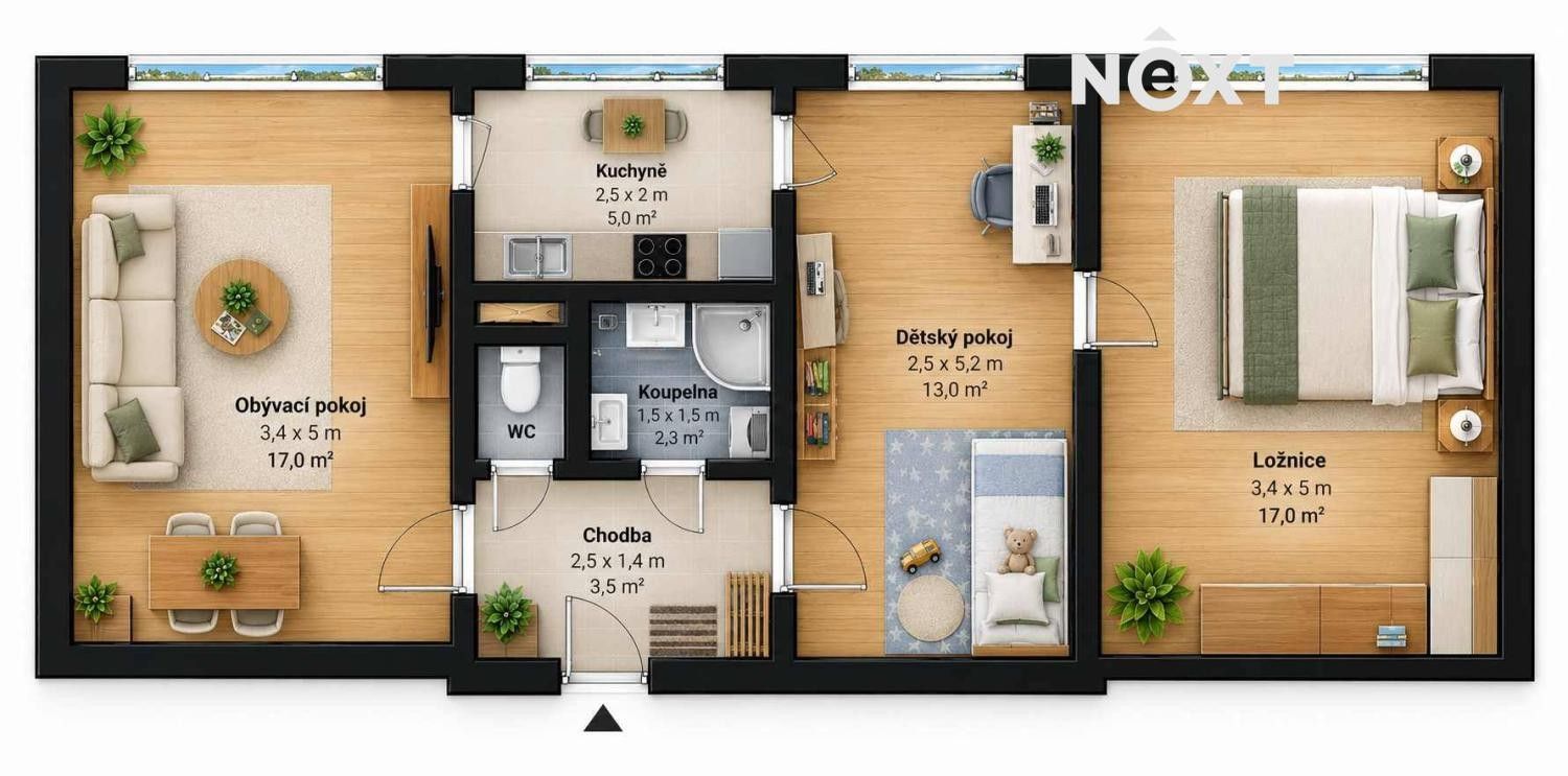 Byt 3+1 · 58 m² · Bohumilice - 3