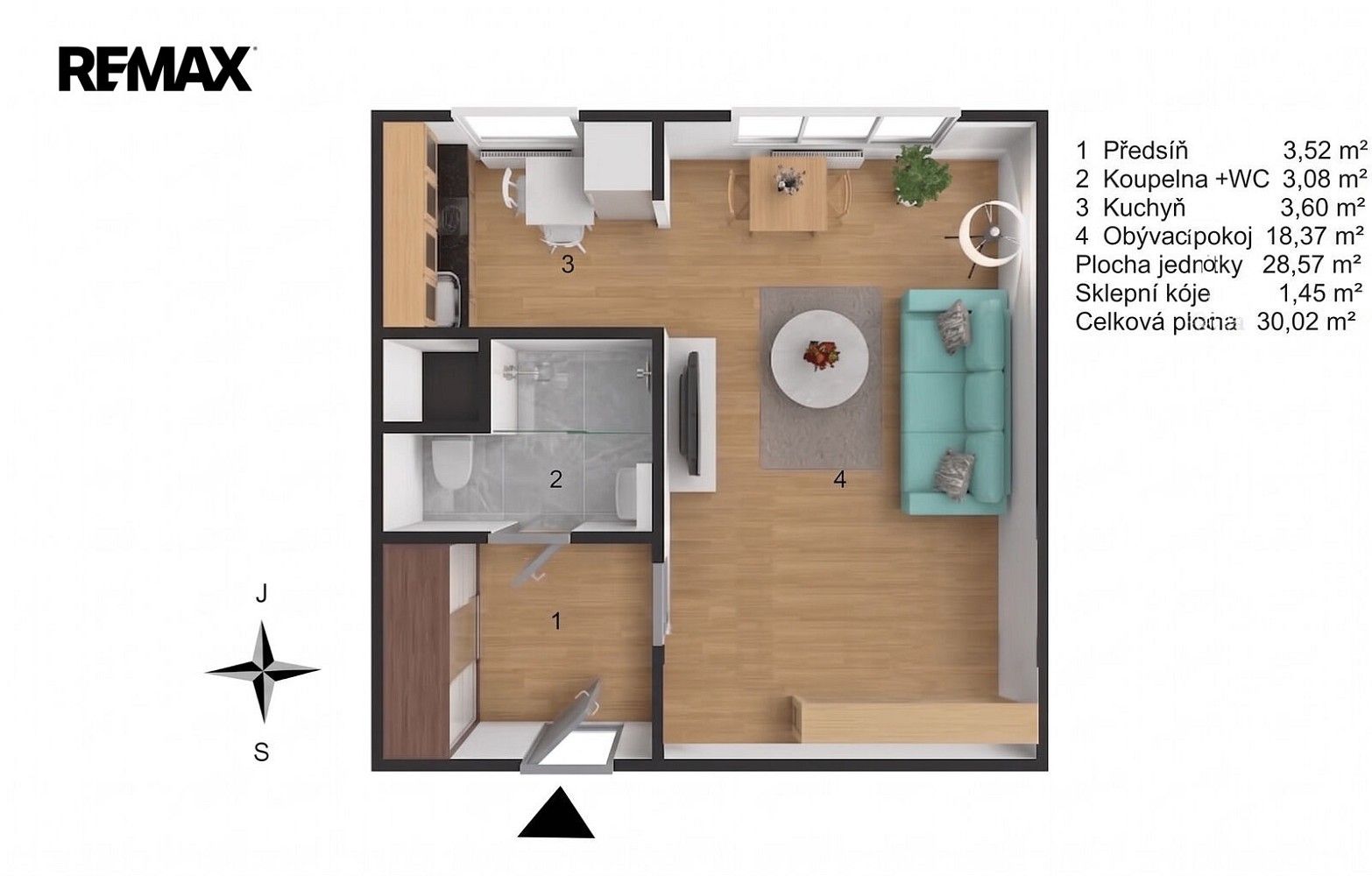 Byt 1+1 · 30 m² · Praha - Troja, okres Praha 8, Hlavní město Praha - 3