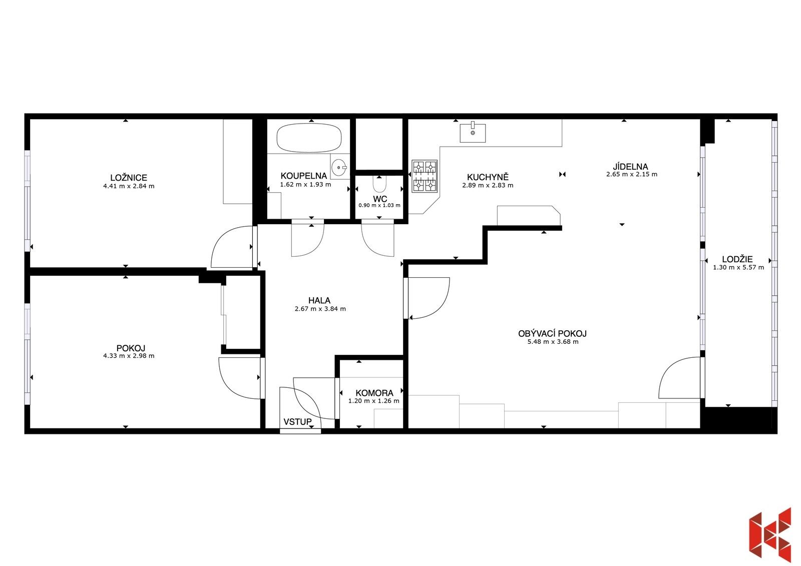 Prodej byt 3+1 - Zimova, Praha, 69 m²