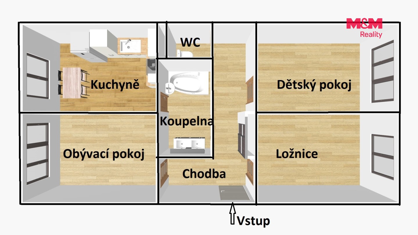 Byt 3+1 · 70 m² · Rožmitálská, Březnice - 3