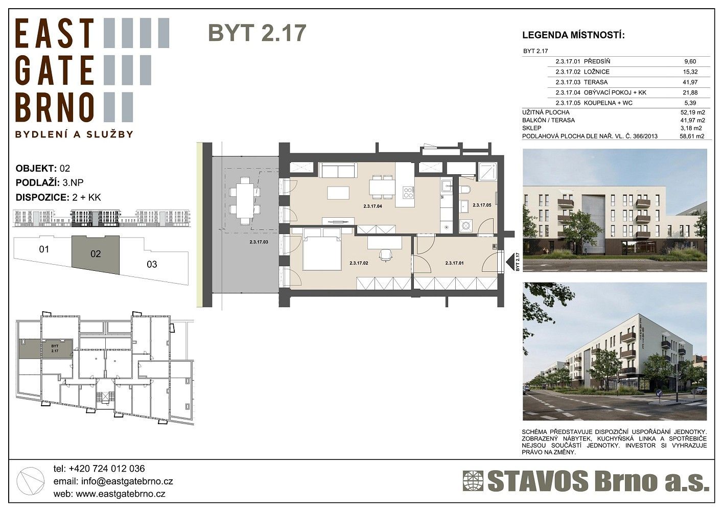 2+kk, Brno, okres Brno-město, Jihomoravský kraj, 52 m² - 2