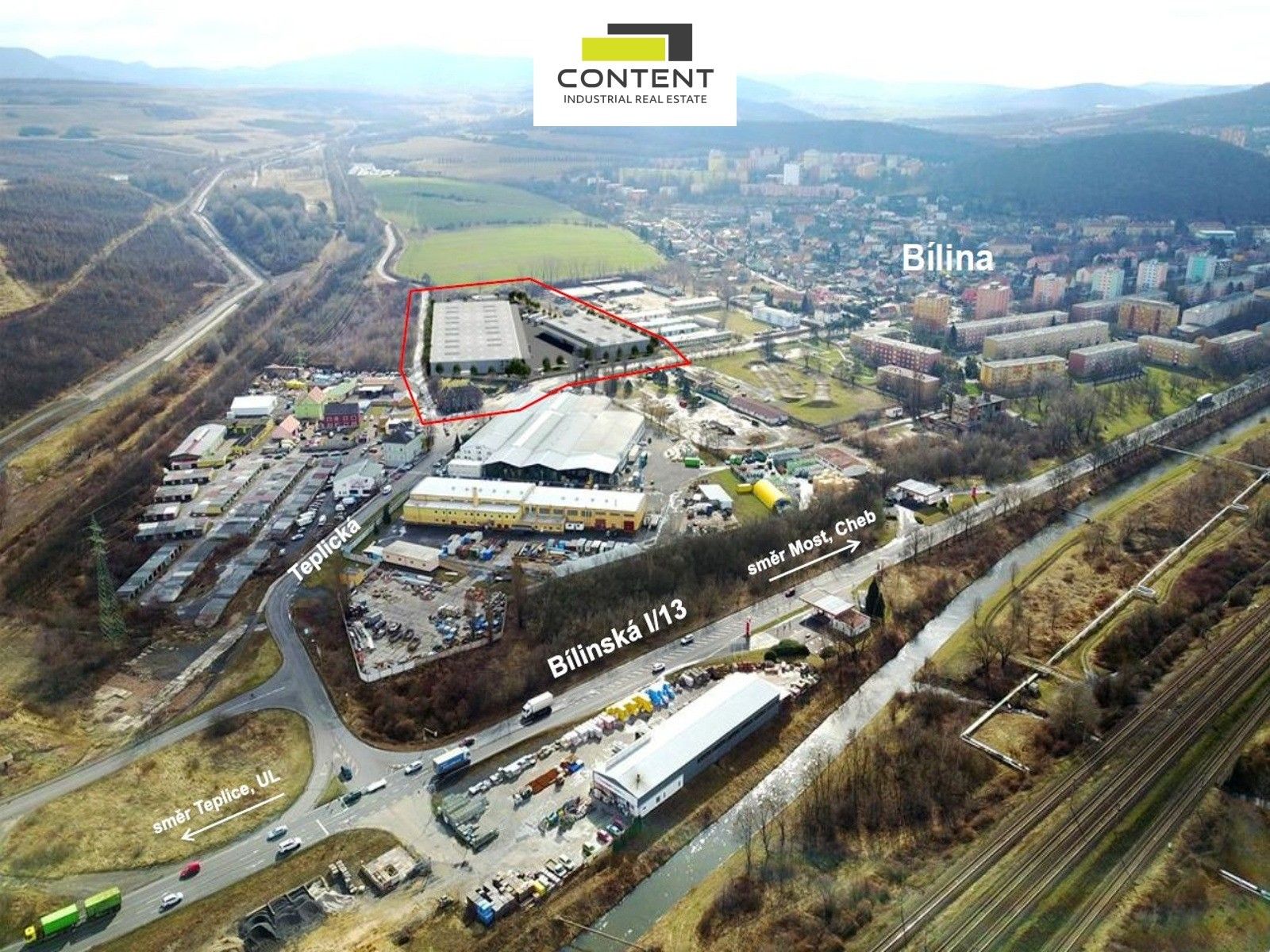 Sklady, Teplická, Bílina, 3 000 m²