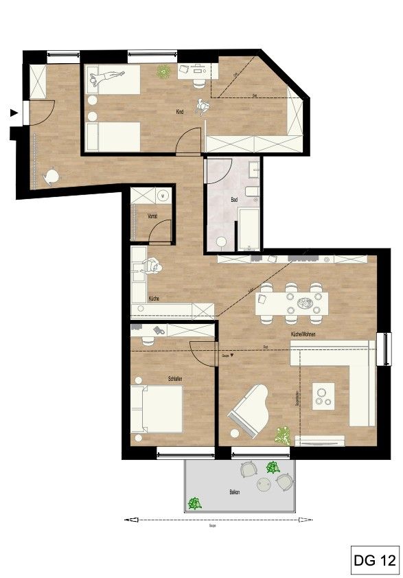 3+1, Bahnhofstrasse 52, , Hessen, 102 m² - 1