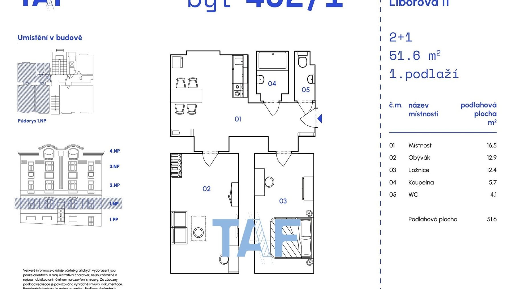 Byt 2+1 · 52 m² · Liborova, Praha - Břevnov - 3