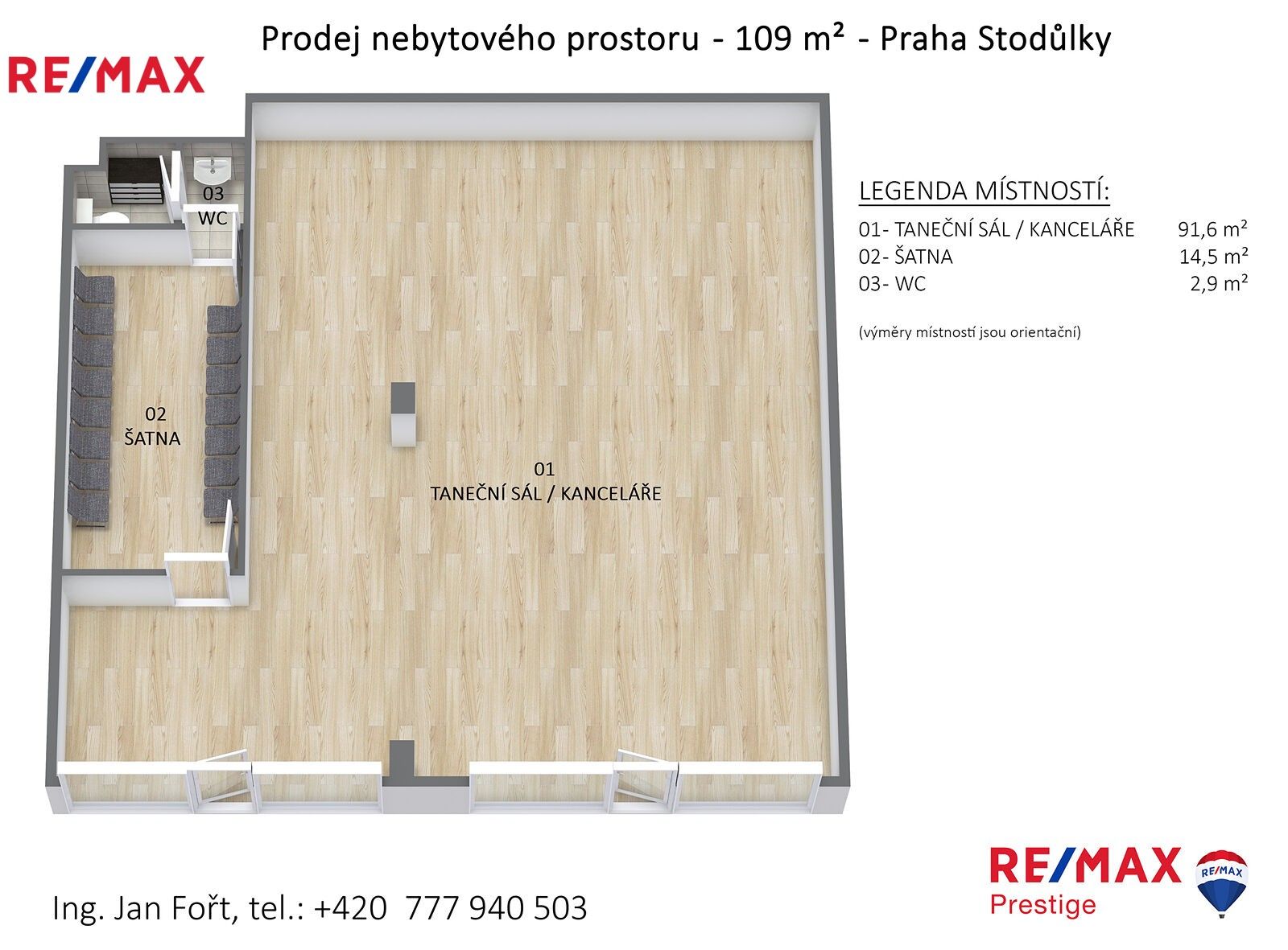 Prodej obchodní prostory - Sluneční náměstí, Praha, 109 m²