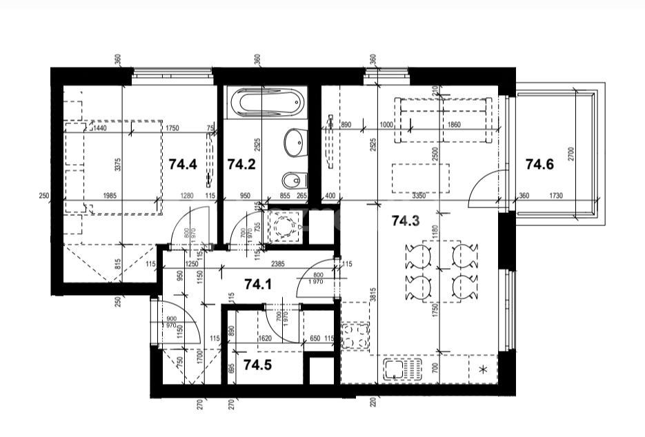 2+kk, Jateční, Praha - Holešovice, 50 m² - 1