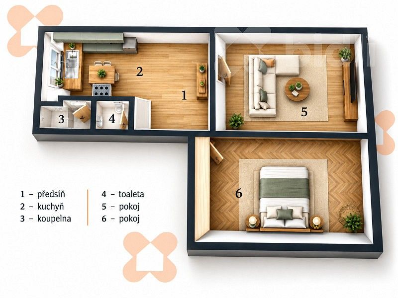 Byt 2+1 · 56 m² · Kadaň, okres Chomutov, Ústecký kraj - 4