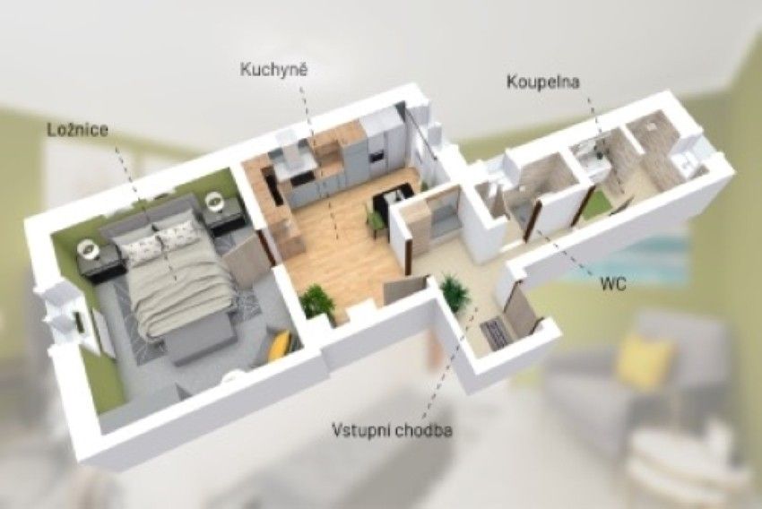 Prodej byt 1+1 - Třebnice, Sedlčany, 46 m²