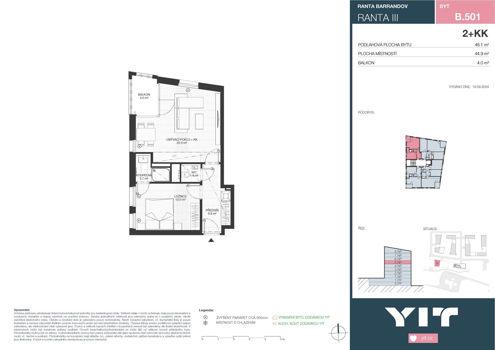 Prodej byt 2+kk - Wassermannova, Praha, 45 m²