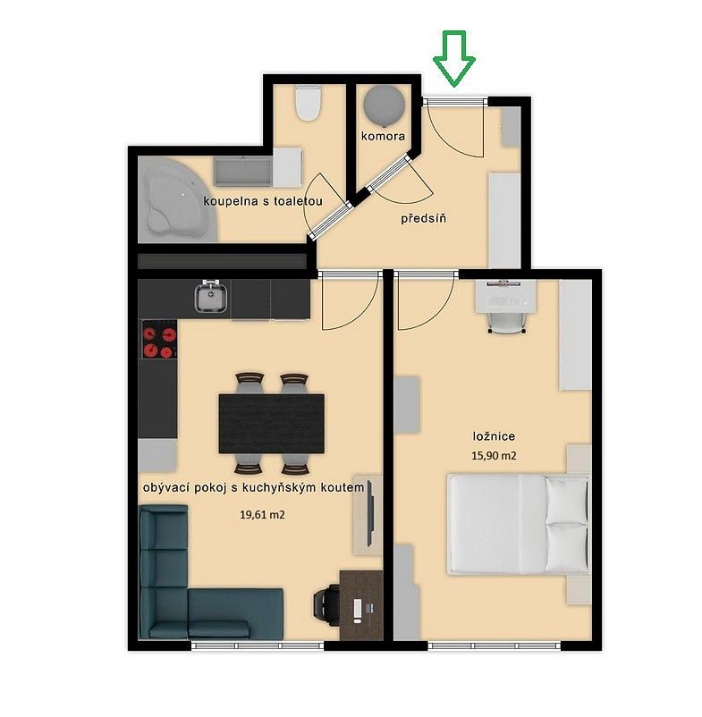 Byt 2+kk · 48 m² · Nad Primaskou, Praha 10 - Strašnice - 4