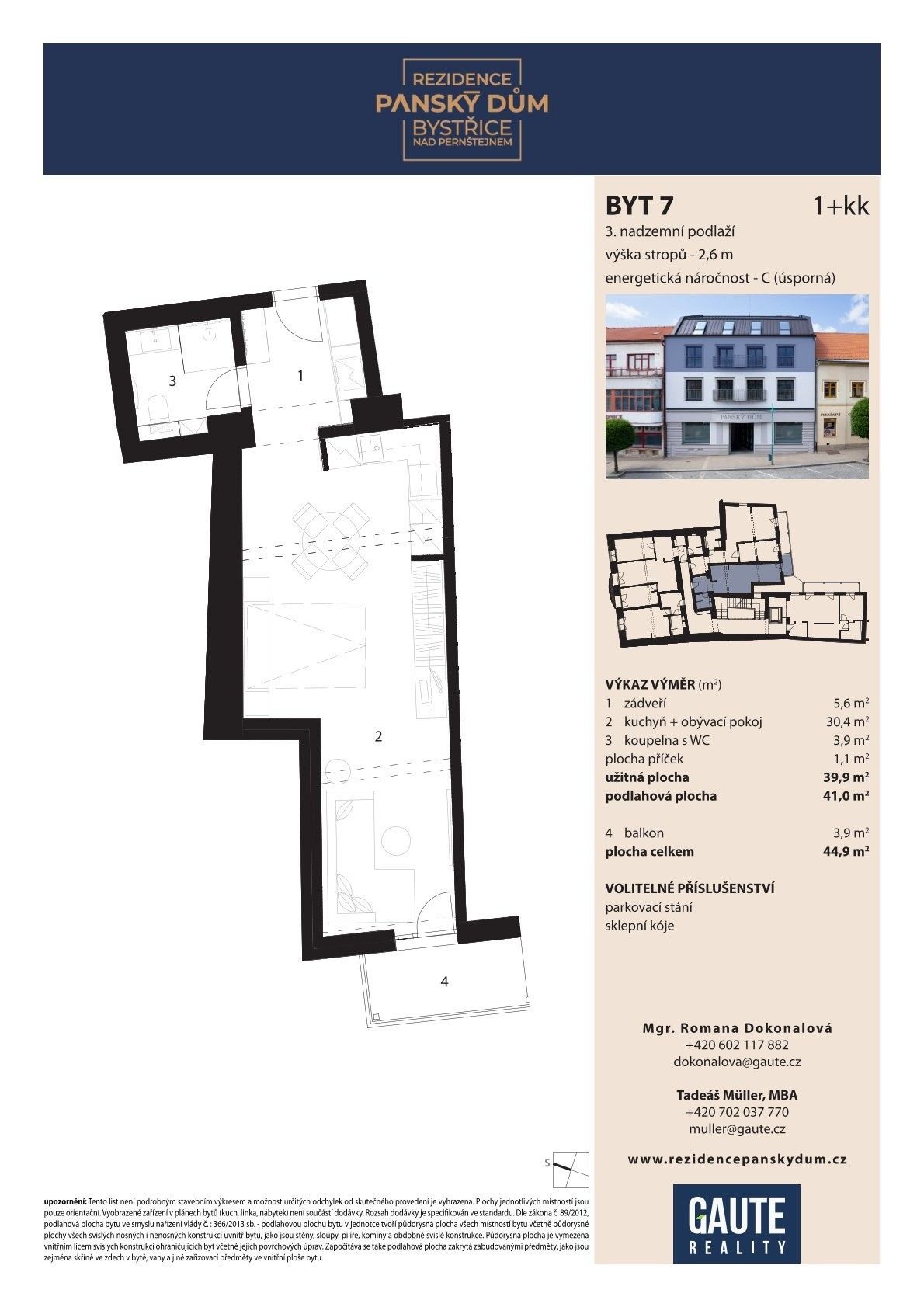 Pronájem byt 1+kk - Masarykovo náměstí, Bystřice nad Pernštejnem, 41 m² - 5