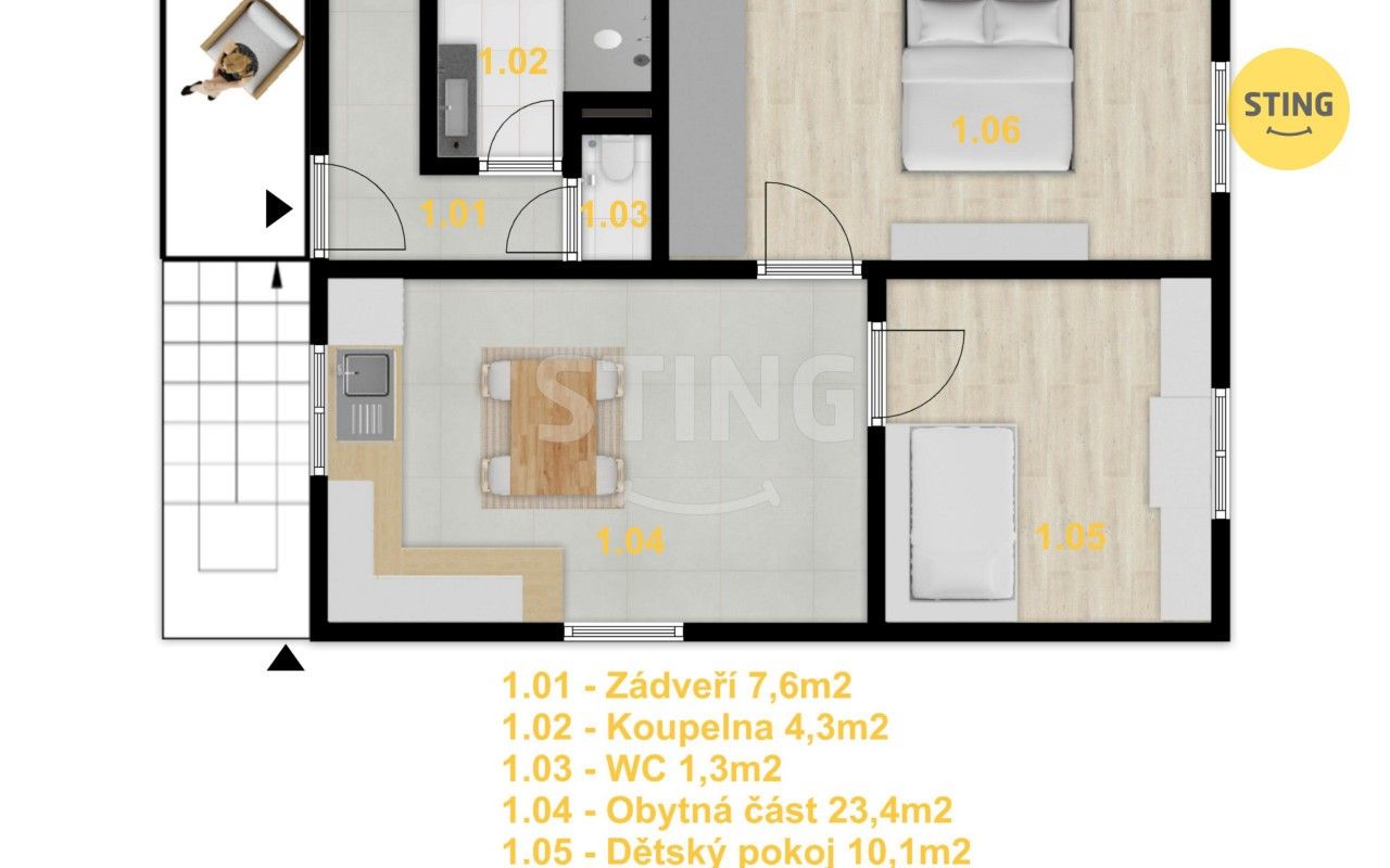 Prodej byt 3+kk - Hlavní, Bolatice, 60 m² - 5