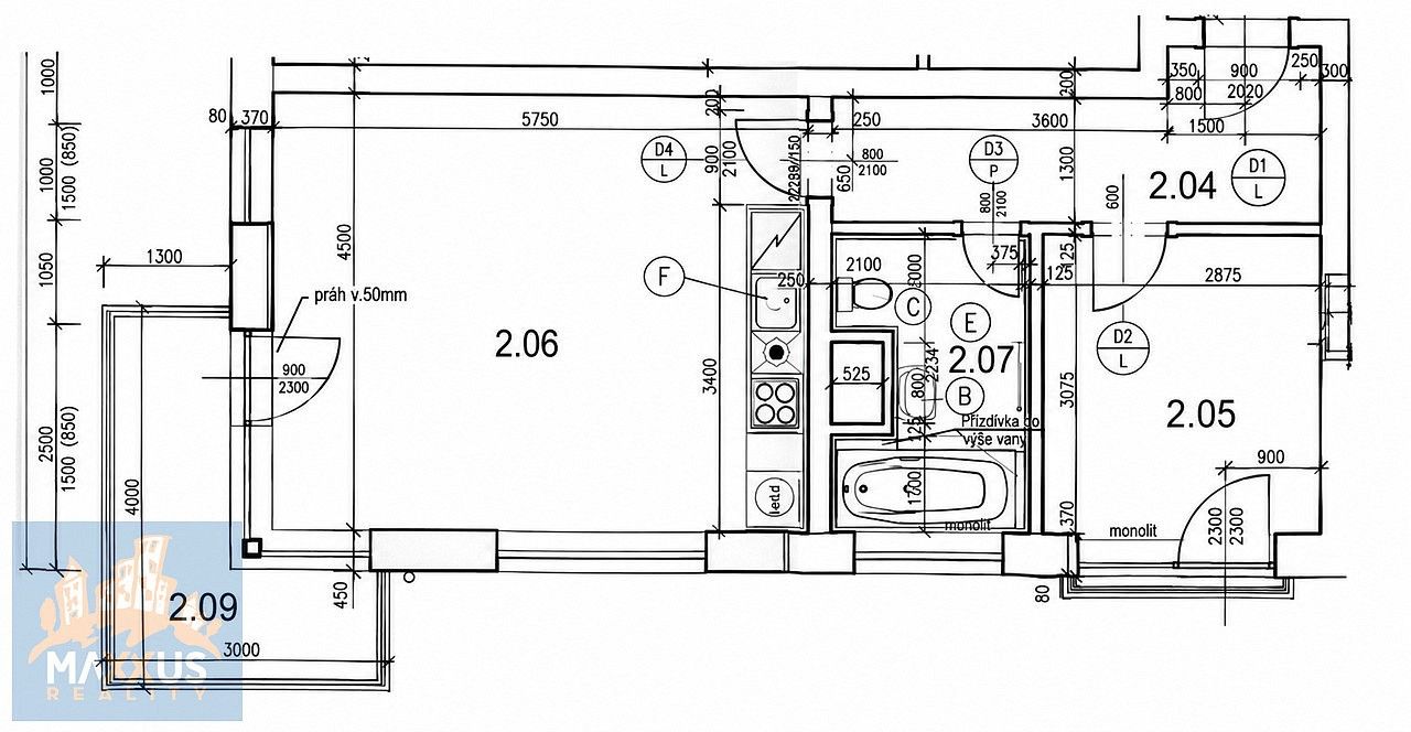 Pronájem byt 2+kk - Internacionální, Praha 6 - Suchdol, 52 m² - 5