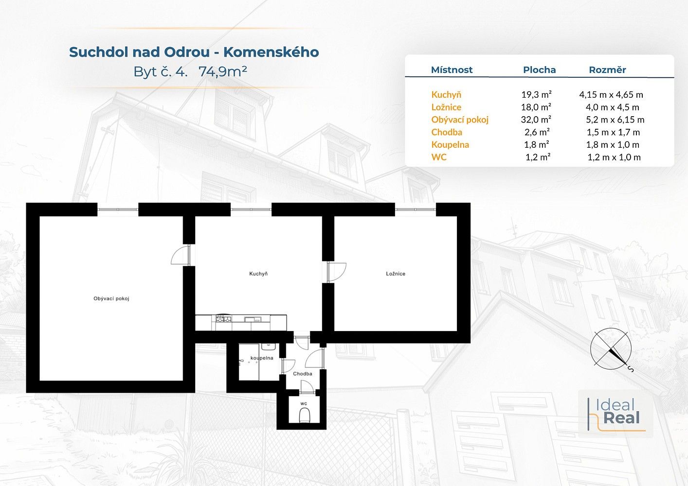 2+1, Suchdol nad Odrou, okres Nový Jičín, Moravskoslezský kraj, 75 m² - 2