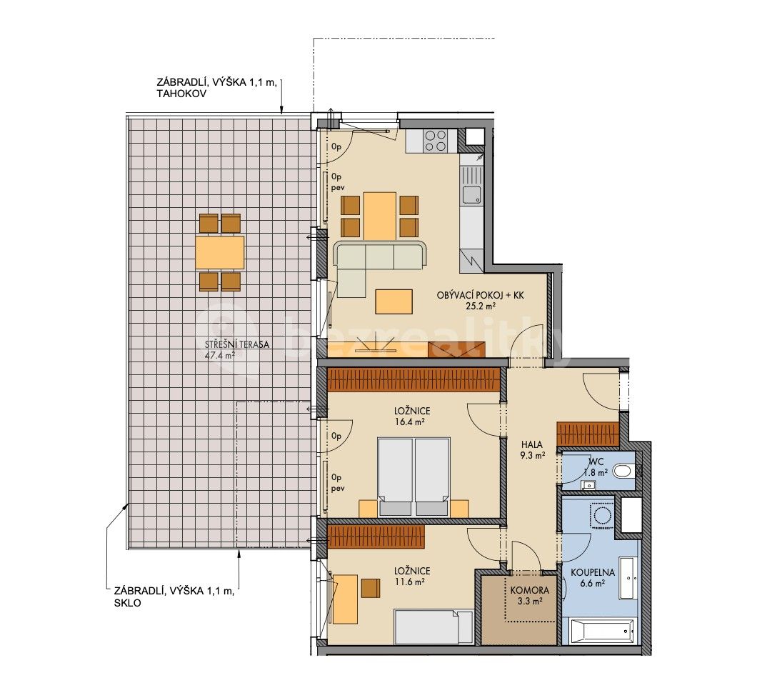 Byt 3+kk · 78 m² · Čakovická, Praha - Prosek - 3