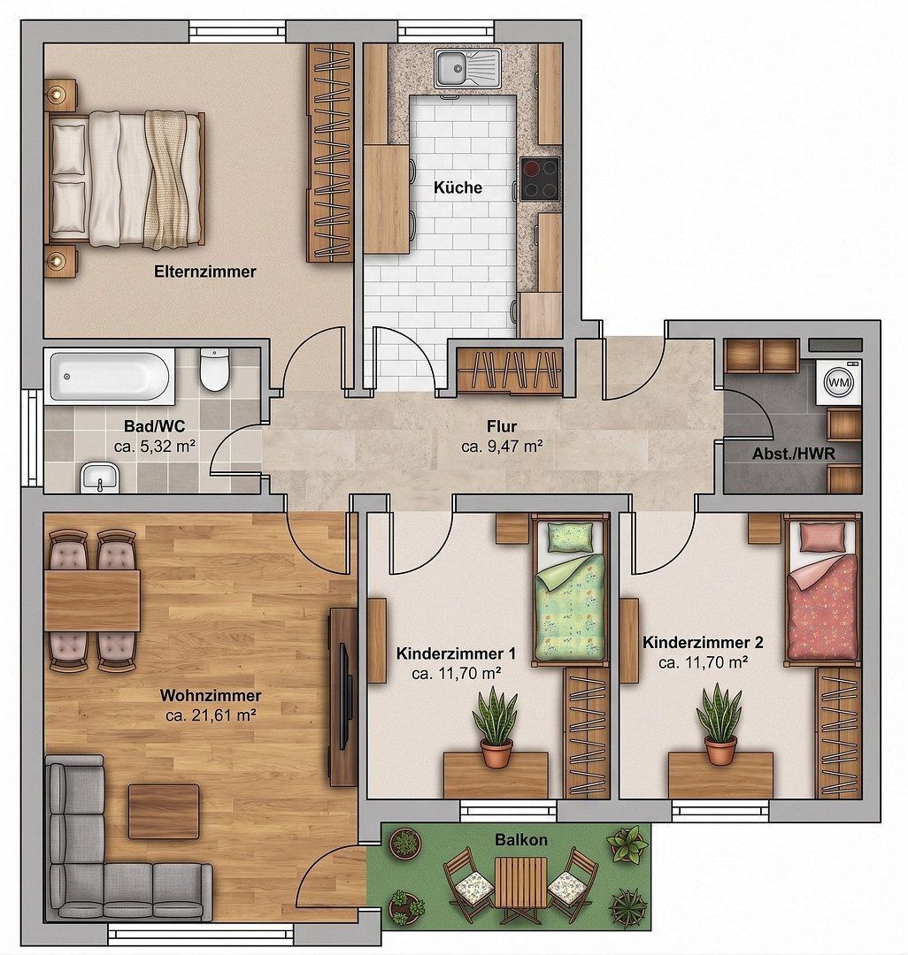 4+1, Gartenstraße 19, , Bavorsko, 98 m² - 2