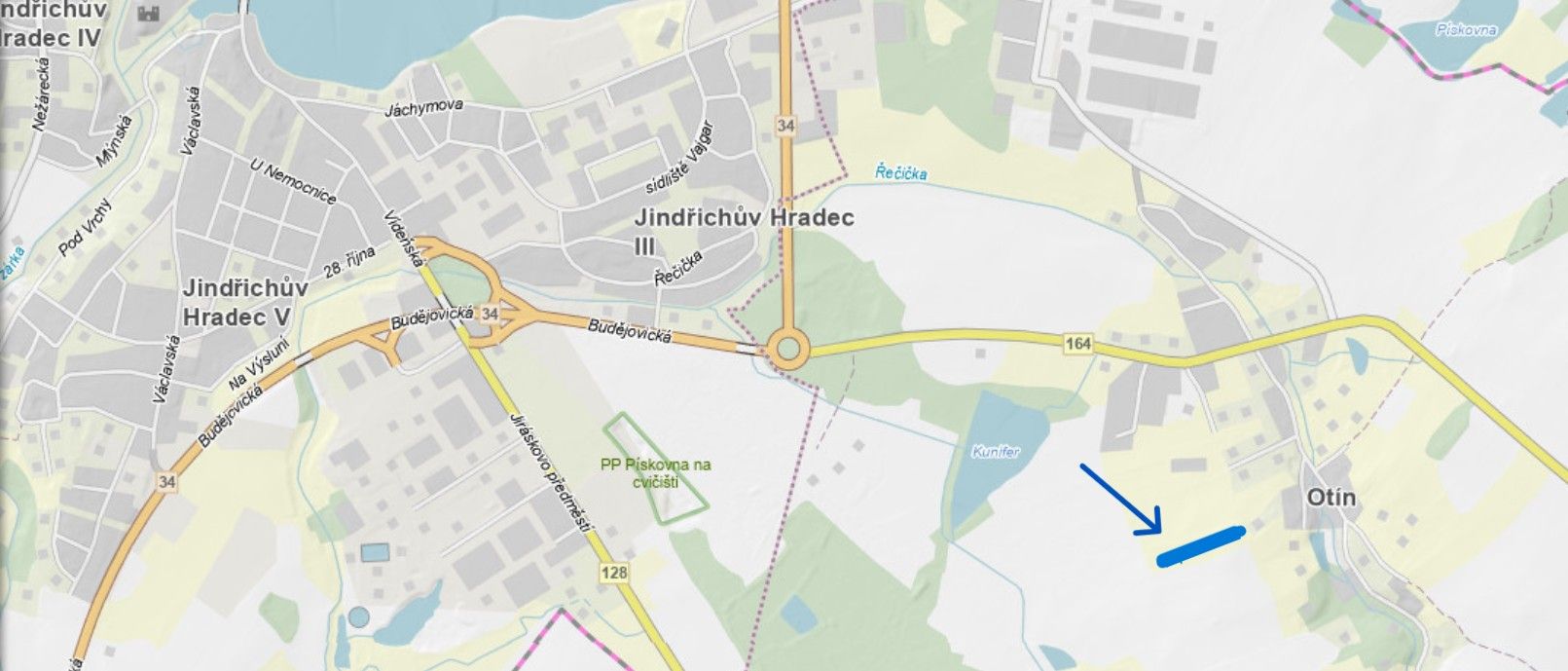 Prodej pozemek pro bydlení - Otín, Jindřichův Hradec